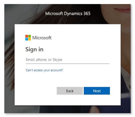 microsoft dynamics 365 sign in